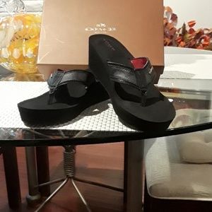 Coach platform flip flops